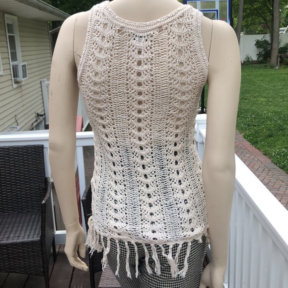 LUCKY BRAND FRINGE CROCHET SOFT BOHO TANK TOP - Picture 2 of 8